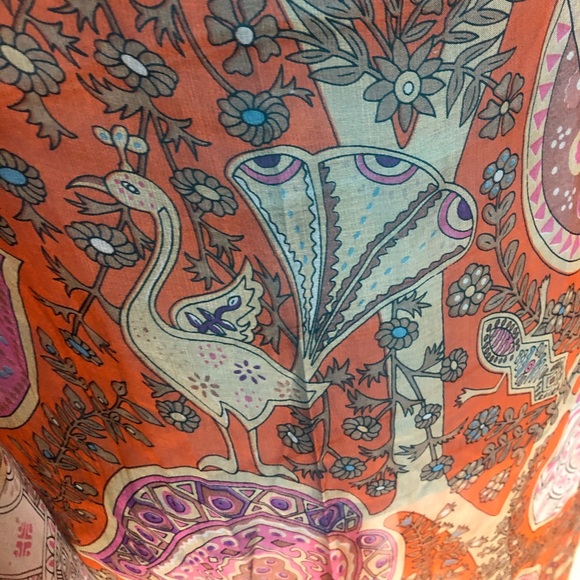 Hermes L’abre de vie Scarf. Hand rolled.  Silk - Picture 14 of 16